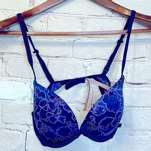 Victoria’s Secret Blue & Purple Butterfly Padded Bra Size 34B